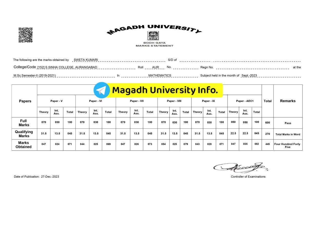 Magdh University part 